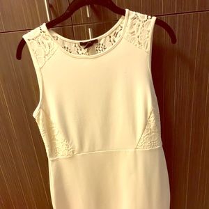 White/ivory lace and cotton shift dress